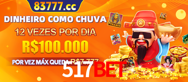 Banner do programa de recompensas Recomende para amigos do 517bet, detalhando os bônus por convidar amigos, com prêmios que chegam a R$288.888.